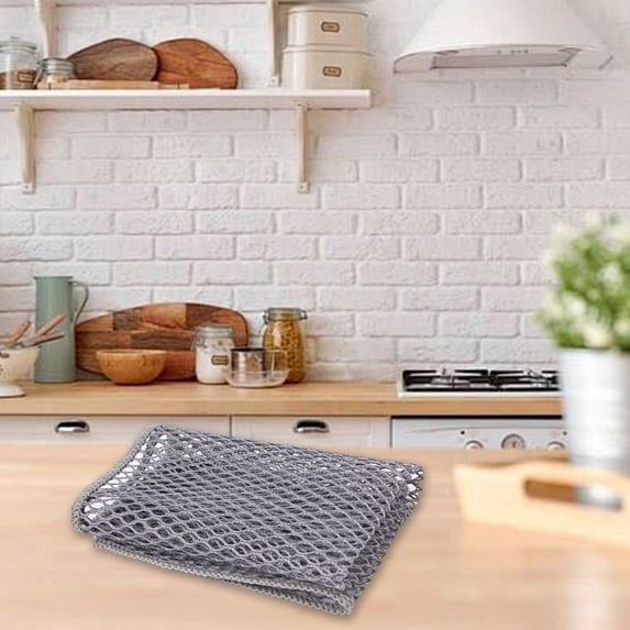 Kugisaki 5 Pcs Microfiber Cleaning Cloth Household Absorbent Cleaning Rag Dry & Wet DishCloth Efficient Water Absorption Less Kitchen House Office Cleaning Supplies