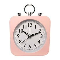 Kugisaki Analog Alarm Clock Cute Analog Quartz Clock Battery Operated Frosted Texture Simply Design for Living Room Bedroom Bedside Desk Decoration