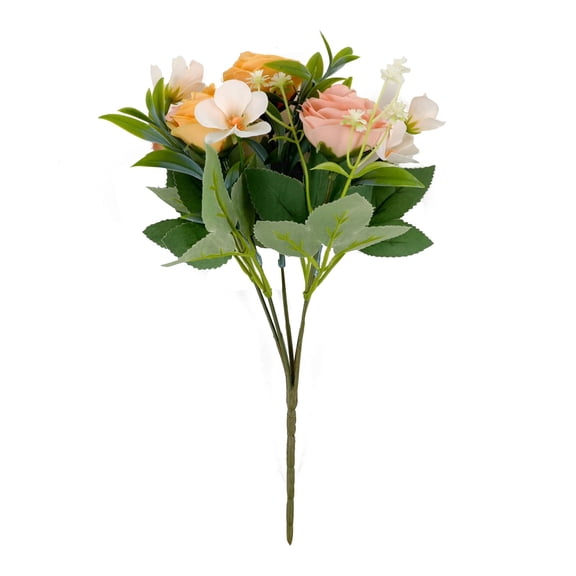 Kugisaki Artificial Flower Fake Flowers Lilies Rose Faux Floral for Home Kitchen Office Dining Room Wedding Decorations