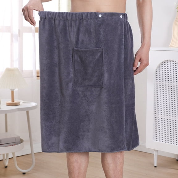 Kugisaki Bath Wrap Towel Large Shower Adjustable Terry Body Spa Towel with Pocket After Shower Wrap for Men Ideal Gift
