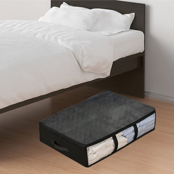 Kugisaki Under Bed Storage Bags, Storage Organizer with Window and Handles for Clothes, Bedroom Blankets, Comforter, Pillows, Linen Sheets, Towels, Sweaters, Shoe Drawers