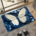 thumbnail image 1 of Kugisaki Valentine's Decoration Indoor Butterfly Printed Bathroom Rug Absorbent Bath Mat Soft Non Slip Bath Rug for Home Bathroom Decoration,16x24in, 1 of 6
