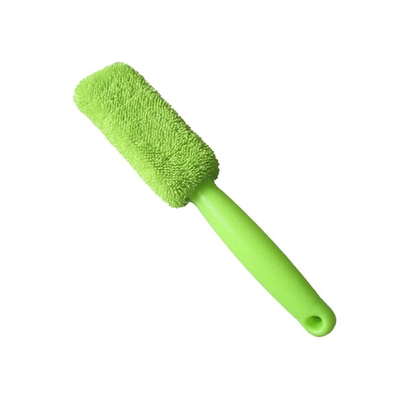 Kugisaki Car Wheel & Tire Brush for Car Rim Soft Microfibre Car Wash Brush Cleans Tires & Releases Dirt and Road Grime Short Handle for Easy Scrubbing