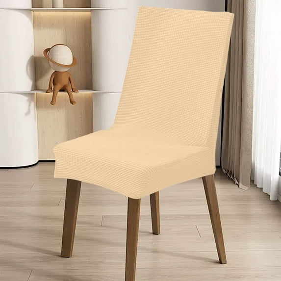 Kugisaki Chair Slipcover Solid Color, Thick Fleece Stretch High Back Seat Cover, Non Slip Washable Furniture Protector for Home, Kitchen, Banquet