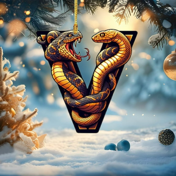 Kugisaki Christmas 2D Acrylic Letter Pendant, Christmas Tree Decorative Ornaments Party Car Interior Key Chain Pendants