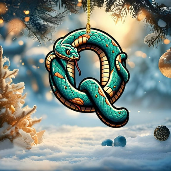 Kugisaki Christmas 2D Acrylic Letter Pendant, Christmas Tree Decorative Ornaments Party Car Interior Key Chain Pendants