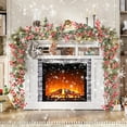 thumbnail image 1 of Kugisaki Christmas Decoration Christmas Artificial Decorative Rattan Holiday Hanging Garlands Faux Christmas With Red Berries For Stairs Wall Fireplace Mantel Indoor Outdoor Decor, 1 of 6