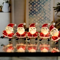 Kugisaki Christmas LED Lights Strings Santa Claus Shape, 2m 10 Lights Decorative Lights String Christmas Holiday Arrangement for Christmas Tree Garden Yard