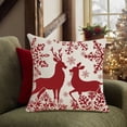 thumbnail image 1 of Kugisaki Christmas Pillow Covers 18x18 Inch Red and White Snowflake and Deer Pattern Xmas Decorative Throw Cushion Cases for Home Sofa Couch Bed Car Decoration, 1 of 6