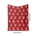 thumbnail image 1 of Kugisaki Christmas Plaid Flannel Blanket, Snowflake Reindeer Pattern Christmas Blanket, Soft Warm Cozy Throw Blanket for Couch Sofa Bed, Winter Holiday Decor, 100x130cm, 1 of 7