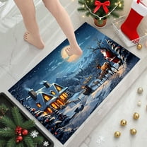 Kugisaki Christmas Welcome Door Mat, 15.7x23.6 Inch Winter Household Absorbent Nonslip Foot Mat for Indoor Outdoor Entrance Home Bathroom