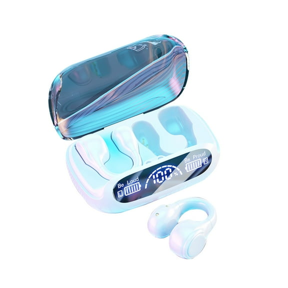 Kugisaki Clip On Wireless Earbuds Intelligent Touch Color Screen Bluetooth 5.3 Headphones Lightweight Comfort Sport Earbuds for Running Fitness