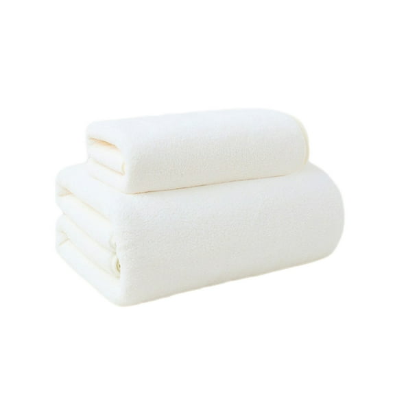 Kugisaki Coral Fleece Bath Towels Sets of 2 Absorbent Quick Dry Beach Towel Large Luxury Plush Thick Towels for Household Vacation Beach Swimming Pool