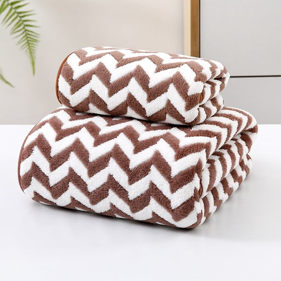 Kugisaki Coral Velvet Towel Bath Towel Set, Daily Use Soft Absorbent Thick Warm Towel, Lightweight Absorbent Fluffys Quicks Dry Towel for Home Travel