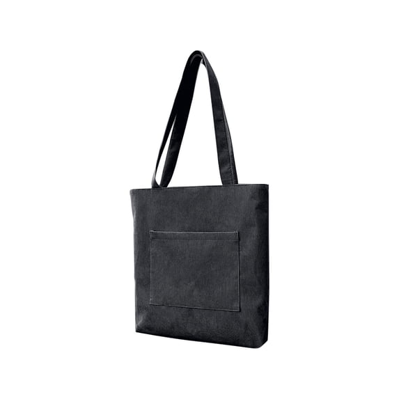 Kugisaki Corduroy Tote Bag for Women Large Capacity Handbag Casual Vintage Shoulder Bag for Travel Work