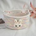 thumbnail image 1 of Kugisaki Cute Easter Basket Large Easter Bunny Basket Woven Cotton Rope Easter Baskets with Rabbit for Ambient Layout Easter Decoration, 1 of 6