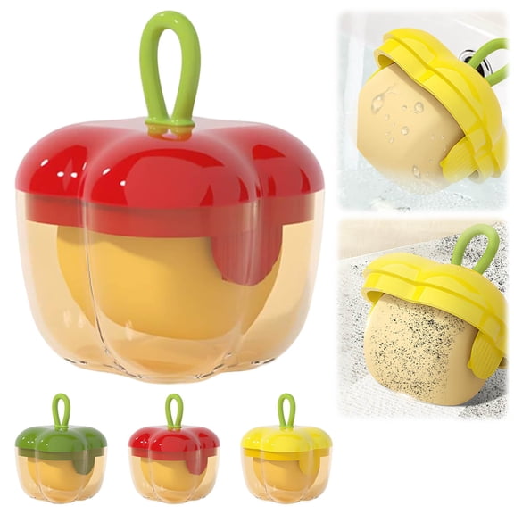 Kugisaki Cute Fruit Shape Lint Sticker Roller with Cover Washable Reusable, Mini Travel Portable Clothes Sticker Roller for Clothes Dust Pet Hair, Roller Super Sticky