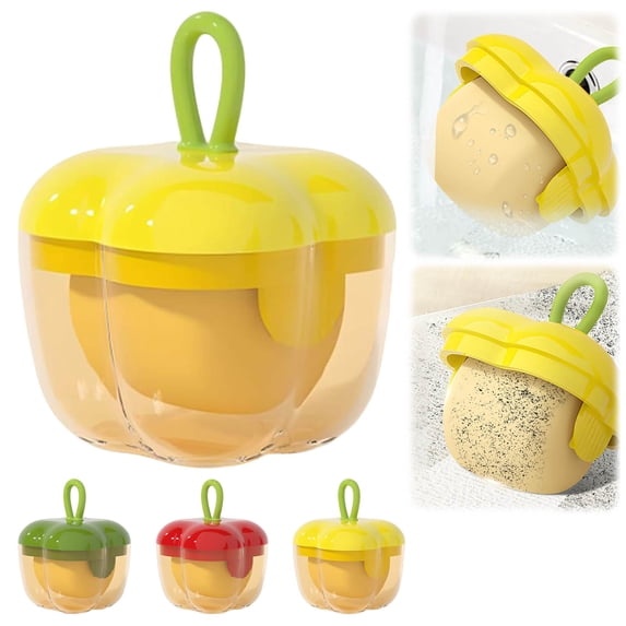 Kugisaki Cute Fruit Shape Lint Sticker Roller with Cover Washable Reusable, Mini Travel Portable Clothes Sticker Roller for Clothes Dust Pet Hair, Roller Super Sticky