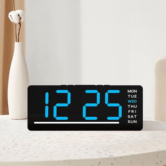 Kugisaki Digital Alarm Clock LED Display Multifunctional Digital Clock Displaying Date for Bedroom Home Living Room Office