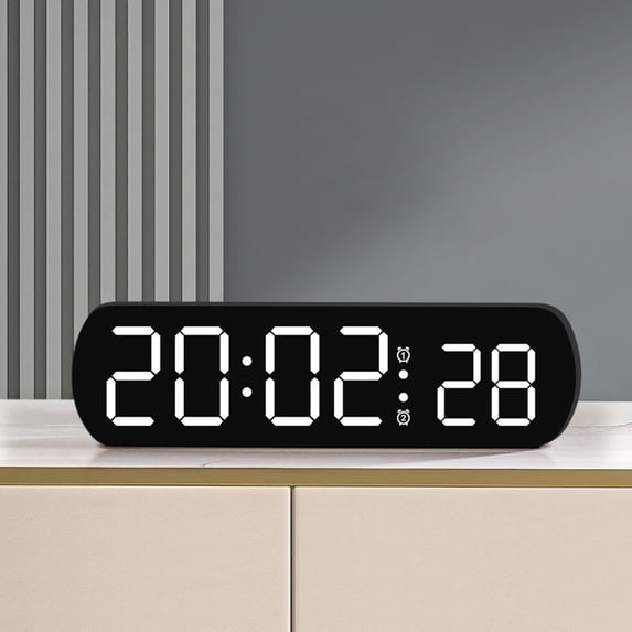 Kugisaki Digital Alarm Clock LED Display Multifunctional Digital Clock Displaying Date for Bedroom Home Living Room Office