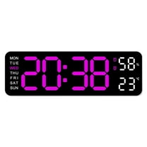 Kugisaki Digital Alarm Clock LED Display Multifunctional Digital Clock Displaying Temperature and Humidity for Bedroom Home Living Room Office