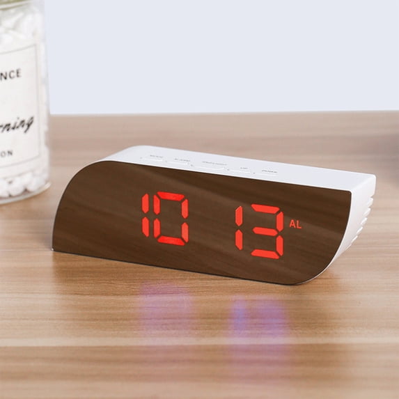 Kugisaki Digital Alarm Clock LED Mirror Clock Large Display Modern Electronic Clock for Bedroom Home Living Room Office