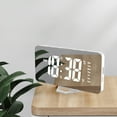 thumbnail image 1 of Kugisaki Digital Alarm Clock LED Mirror Clock Multifunctional Digital Clock Displaying Temperature and Humidity for Bedroom Home Living Room Office, 1 of 6