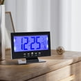 thumbnail image 1 of Kugisaki Digital Alarm Clock with Large Display,LCD Digital Sound Sensor Table Desk Alarm Clock with Calendar and Temp Display, 1 of 6