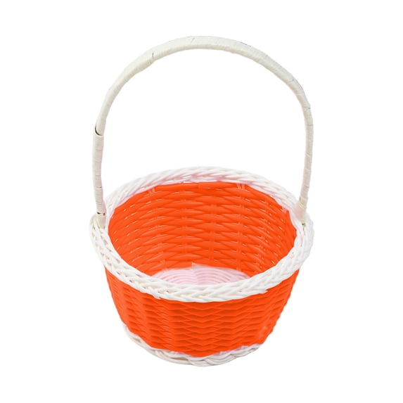 Kugisaki Easter Baskets Mini Woven Rattan Flower Baskets with Handles Easter Party Favor Supplies Festival Home Decoration