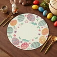 thumbnail image 1 of Kugisaki Easter Placemats 15 Inch Round Easter Bunny Floral Plaid Table mats Holiday Home Decor Party Table Ambient Layout, 1 of 6