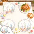 thumbnail image 1 of Kugisaki Easter Tableware Set Cute Easter Bunny Printed Disposable Plates & Paper Cup and Napkins for Easter Spring Holiday Home Parties, 1 of 6
