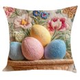thumbnail image 1 of Kugisaki Easter Throw Pillow Covers 18x18 Inch Bunny Embroidered Plush Pillow Case Easter Ambient Decor for Couch Sofa Bedroom Livingroom, 1 of 6