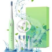 Kugisaki Electric Toothbrush, Electric Toothbrush with 4 Brush Heads,5 Cleaning Modes, Water Proofing Ipx7 Water Proofing Electric Toothbrush,Newly