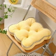 thumbnail image 1 of Kugisaki Flannel Chair Cushion Solid Color, Cute Flower Shape Soft Thick Kitchen Office Table Chair Pads with Non Slip Backing, Seat Cushion for Dining Room,Bar,Patio Chairs, 1 of 6
