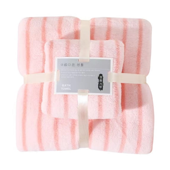 Kugisaki Fleece Towel and Bath Towel Set Househeld, Thick Soft and Non-Shedding, Lightweight Quick-Dry Absorbing Bath Towel for Bathroom, Shower, Pool