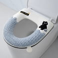 thumbnail image 1 of Kugisaki Flock Bathroom Toilet Seat Cover Pads- Soft Warmer Toilet Seat Cushion Cover Washable Cloth, Easy Installation Comfortable Toilet Lid Seat Cover, 1 of 8