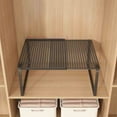 thumbnail image 1 of Kugisaki Foldable Cabinet Storage Shelf Expandable Organizer Rack Home Storage Plastic Divider Separator for Closet Kitchen Bathroom, 1 of 6