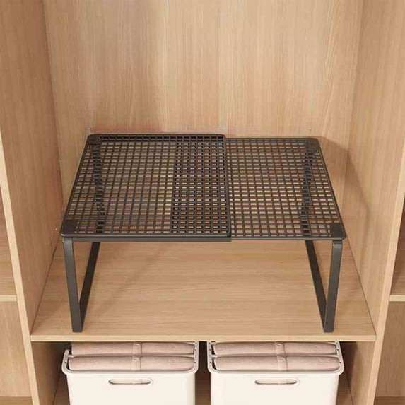 Kugisaki Foldable Cabinet Storage Shelf Expandable Organizer Rack Home Storage Plastic Divider Separator for Closet Kitchen Bathroom