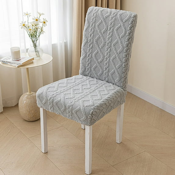 Kugisaki Geometric Jacquard Plush Chair Covers, Soft Fuzzy Fluffy Sofa Couch Cover, Washable Anti-Slip Furniture Protector with Elastic Bottom
