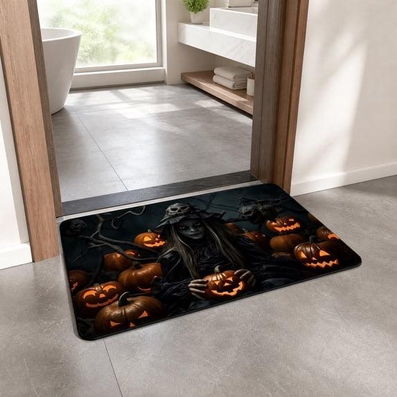 Kugisaki Halloween Decoration Door Mat Welcome Mat for Front Door with Non-Slip Backing Durable Doormat for Outside Entrance Outdoor Indoor