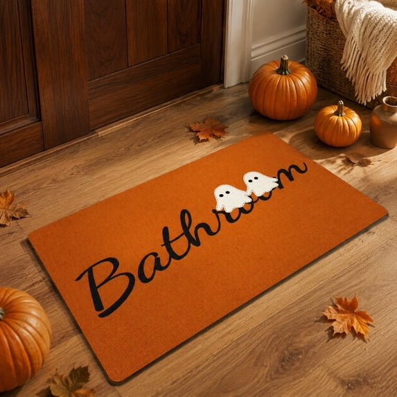 Kugisaki Halloween Decoration Door Mat Welcome Mat with Non-Slip Backing Durable Floor Mat for Front Door Outdoor Indoor
