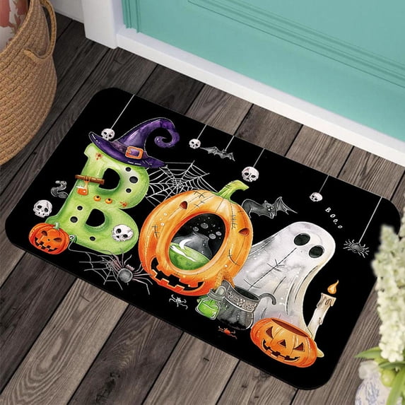 Kugisaki Halloween Decoration Door Mat Welcome Mat with Non-Slip Backing Durable Floor Mat for Front Door Outdoor Indoor