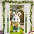 thumbnail image 1 of Kugisaki Happy Easter Door Cover Cute Rabbit Printed Welcome Door Banner for Easter Party Holiday Wedding Garden Flag Party Outdoor Decor 71x35 Inch, 1 of 6