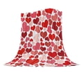 thumbnail image 1 of Kugisaki Valentine's Decoration Indoor Heart Printed Throw Blanket Lightweight Soft Flannel Blanket Warm Cozy Fuzzy Throw Blanket for Valentine's Day Sofa and Bed 27.5x39.3in, 1 of 6