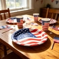 thumbnail image 1 of Kugisaki Independence Day Party Tableware Set Star Striped Flag Printed Disposable Plates & Paper Cup and Napkins for Holiday Home Parties, 1 of 6