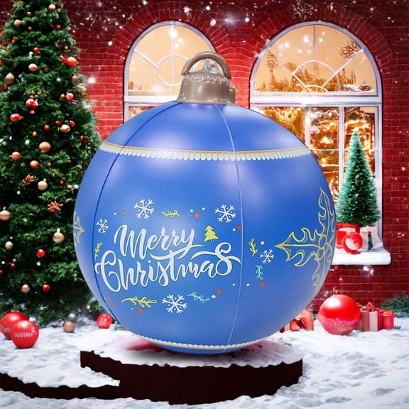Kugisaki Inflatable Christmas Balls, 23.6in Outdoor Patio Christmas Decorations Festive Pendants Inflatable Balloons Props(Include Pump)