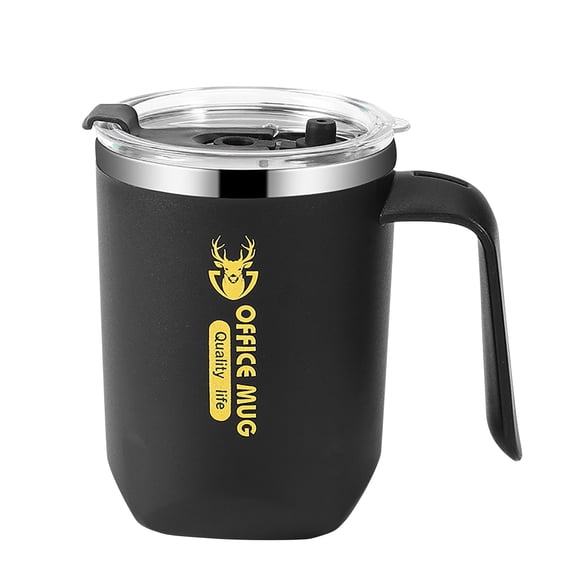 Kugisaki Insulated Coffee Tumbler with Handle Stainless Steel Travel Coffee Mug Leakproof Lid Double Layer Insulated Mug for Sports Travel Office