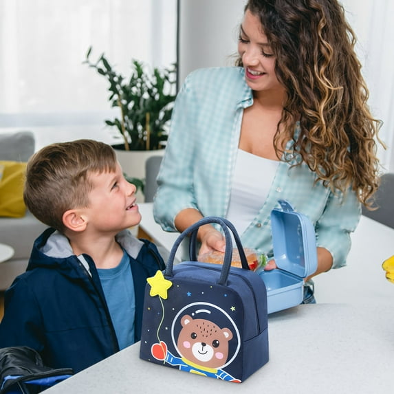 Kugisaki Insulated Lunch Bag, Cute Pattern Lunch Box for Women Men, Small Leakproof Lunch Tote Insulated Cooler Lunch Container for School Office Travel