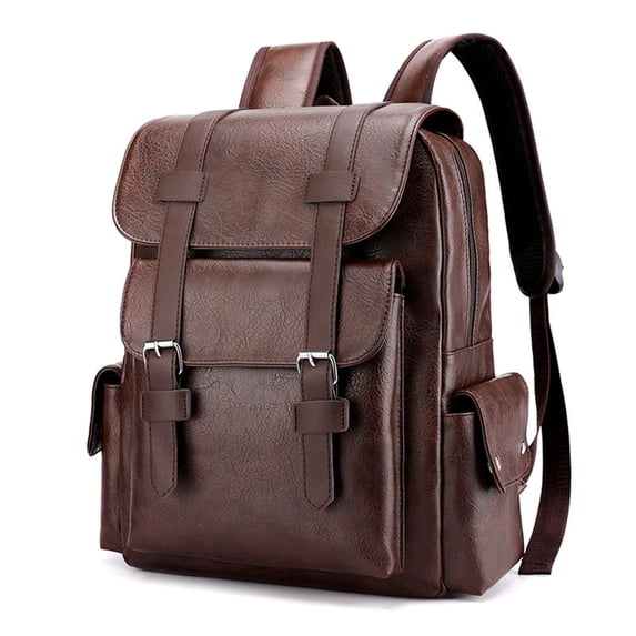 Kugisaki Large Capacity Backpack Trendy Leather Backpack Lightweight Durable Rucksack for Tarvel Business Ideal Gifts