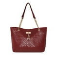 thumbnail image 1 of Kugisaki Large Capacity Tote Bag for Women Casual Trendy Texture Handbag PU Leather Handbag for Travel Work, 1 of 7